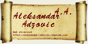 Aleksandar Adžović vizit kartica